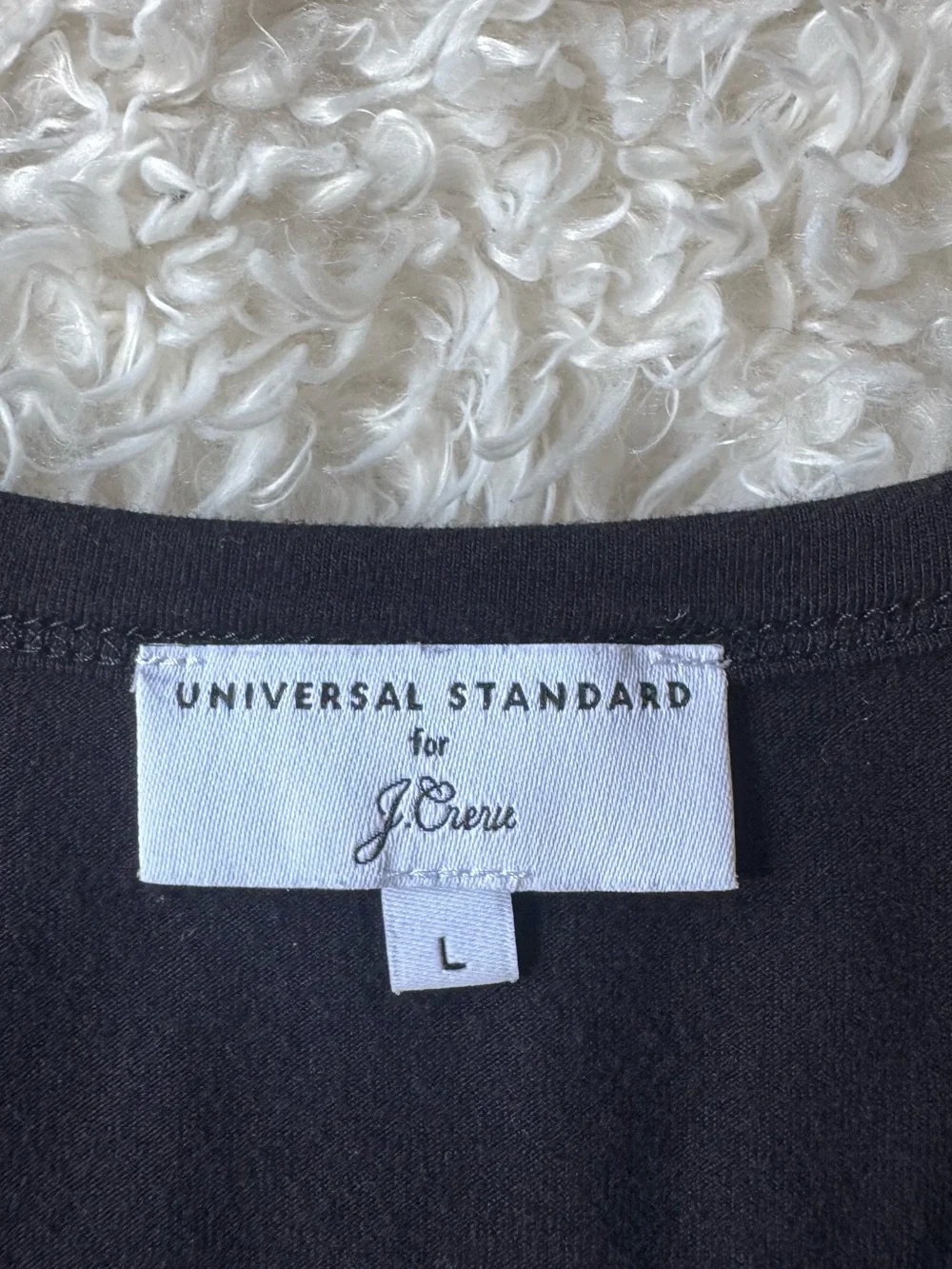 Universal Standard for J. Crew soft black tee shirt short sleeve v-neck Large